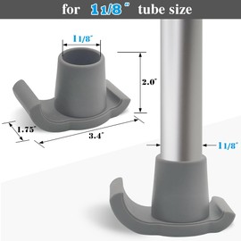 ATAISIA Walker Skis Glides - 4 Pcs, universal medical walker accessories 1 1/8 inch, thickened and wear-resistant walker slides,gray