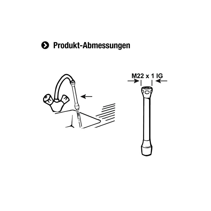 Cornat Tap Hose M22 x 1 IG - Water Saving