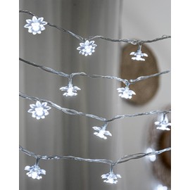 Flower String Lights 59 Ft 100 LED Fairy Lights Plug in with Remote Timer Connectable Twinkle Lights for Bedroom Wedding Patio Classroom Dorm Kids Room Indoor Outdoor Decor, Cool White