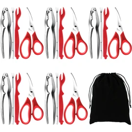 Seafood Crab Crackers and Tools, 21 Pcs Crab Leg Crackers Tools, Lobster Crackers and Picks Set, Crab Utensils Seafood Tools, Crab Forks Scissors Lobster Shellers, mobzio Nut Cracker Set for Crab Legs
