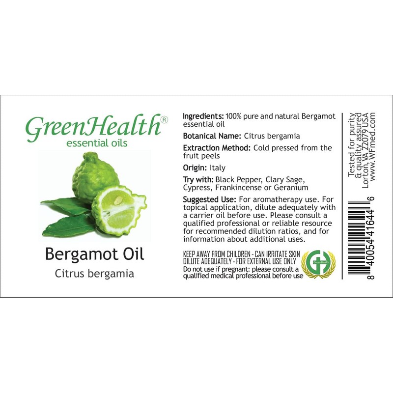 Bergamot Essential Oil (100% Pure & Uncut) - 1 fl