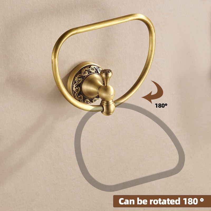 WOLIBEER Brass Towel Ring,Antique Hand Towel Holder, Bathroom Hand Towel
