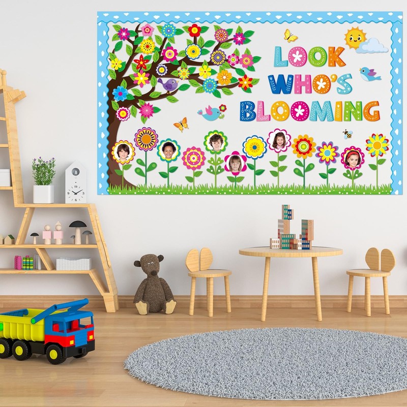 Spring Bloom Flower Bulletin Board Set Look Who’s Blooming Classroom