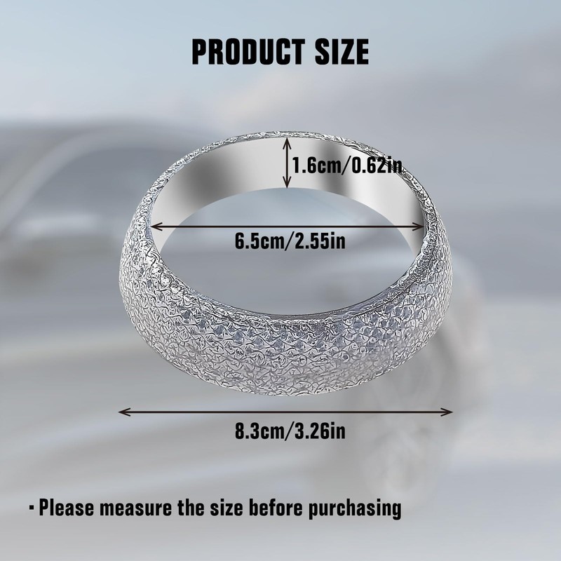 xbrtaia Exhaust Manifold Gasket,ID 65mm exhaust Donut Gasket for Replacement,Graphite