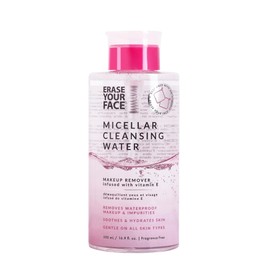 ERASE YOUR FACE Micellar Cleansing Water - Hydrating Micellar Water to Help Remove Makeup, Cleanse Skin & Reveal a Soft, Radiant Complexion - Suitable for Sensitive Skin (16.9 Fl Oz)