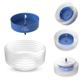 ANDELI 4'' Bi-Metal Hole Saw with Dust Bowl, Dust Collection for Recessed Lamp Cut-Outs in Ceiling, Bi-Metal, for Wood, Drywall and PVC Board Cutter