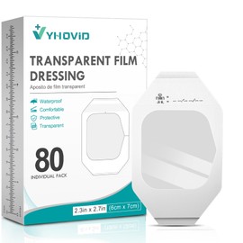 80 Packs Transparent Film Dressing 2.375" x 2.75" - Waterproof Bandages for Swimming, Showering, Wounds, Post Surgical Shower or IV Shield, Tattoo Aftercare Bandage, Scar Therapy, Adhesive Patches