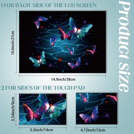 SUPERDANT Flash Butterfly Laptop Skin Luminous Butterfly Laptop Sticker Dustproof Waterproof Art Sticker Protection 12 13 13.3 14 15 15.4 15.6 Inch Notebook Sticker Protection