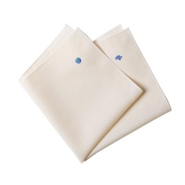 The Hanky That Plants a Tree, Organic Cotton Handkerchief, Embroidered Earth Emoji, Special Korean Handkerchief Dobby Weave, Made in Korea