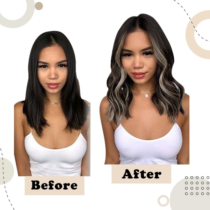 Easyouth Hair Extensions Micro Link Ombre Natural Black Fading to