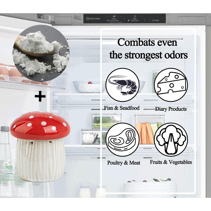 Mushroom Baking Soda Holder For Fridge Deodorizer Ceramic Baking Soda