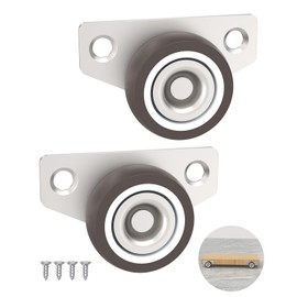 Anobeyi 1.25-Inch Side Mount Caster, Mini Low Profile Caster Wheels Set of 2, Silent Rigid Rolling Wheel for Small Furniture, Drawer, Tray, Cabinet, Storage Box, Cabinet (1.25inch, 2)