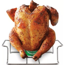 Koohere Chicken Turkey Roaster For BBQ BEER CAN Grill Oven Rack Stand Holder Tray NEW