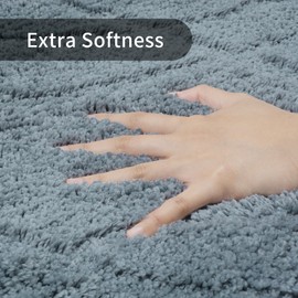 Zeeinx Bathroom Set 3 Piece Non-Slip Absorbent Bath Mats for Tub Shower, Machine Washable U-Shaped Contour Toilet Rug, Grey