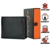 Manza Men's Leather Wallet with RFID Protection and Secret Compartment,