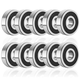 10 Pieces 6200-2RS Bearings, Deep Groove Ball Bearing Double Sealed Bearing 10 * 30 * 9mm Radial GCR15 Bearing for Electrical Instrument Mechanical Equipment