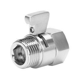 GOVALVE Shower Shut Off Valve G1/2" Standard Connection Brass Water Flow Control Valve with Filter Gasket for Shower Head Water Volume Adjust (Brushed Nickel)