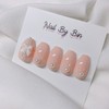 [Handmade Nail Tip] Ribbon Nude Syrup Nails - Almond /
