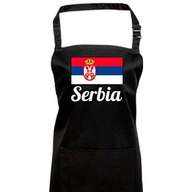Shirtinstyle Cooking apron bib apron country, countries, Serbia, Serbia, black