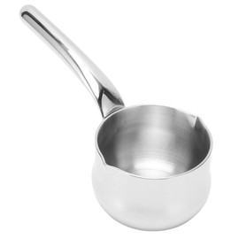 Small Butter Warmer Pot,304 Stainless Steel Mini Hot Oil Pan with Dual Pour Spout Suitable for Milk Tea Warming