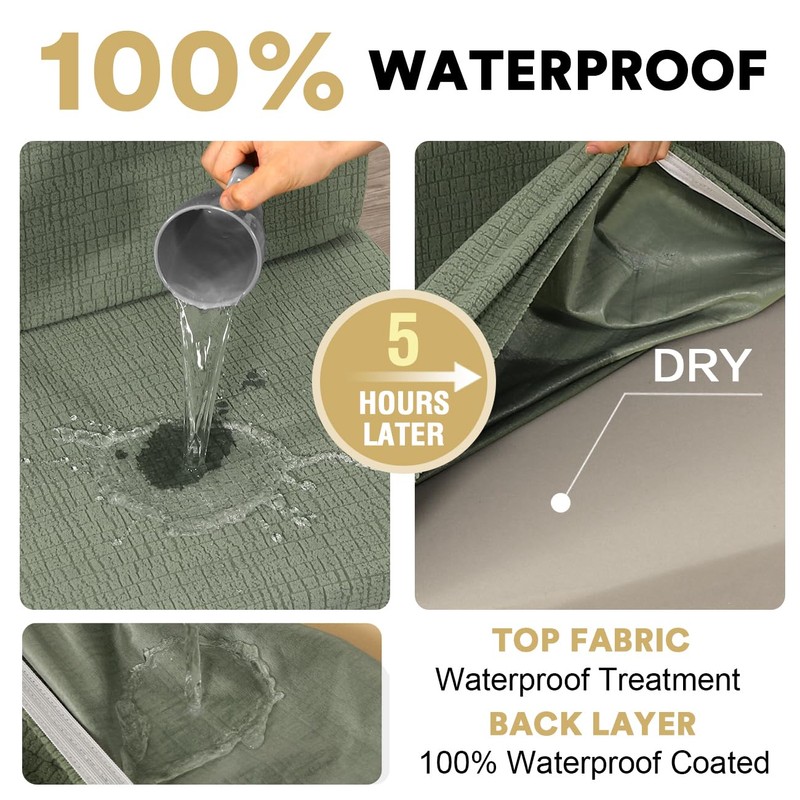 H.VERSAILTEX 100% Waterproof RV Dinette Cushion Covers Booth Set Elastic