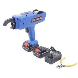 Automatic Rebar Tying Machine 8-34mm Miniature Steel Tying Motor Tool Handheld Reinforcing Steel Strapping Machine with Pliers and Charger for Building Market