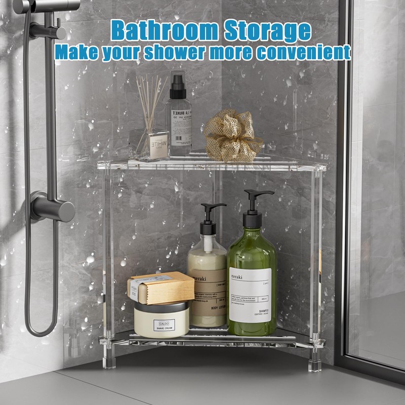YUNEASELF Corner Shower Stool 16in: Waterproof Small Foot Rest with