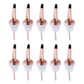 Bottle Pourers-10 Pcs Stainless Steel Wine Liquor Bottle Pourer Spout with Covers,Liquor Pourers Tapered Spout,for Oil,Wine,Vinegar and Liquid(Rose Gold+Dust Caps)
