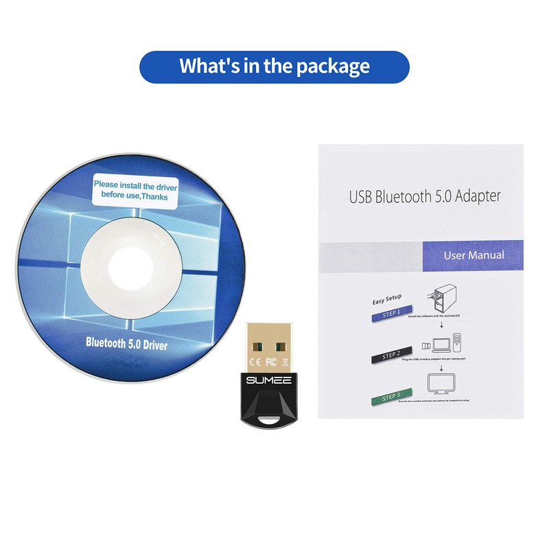 USB Bluetooth 5.0 Adapter Dongle,Wireless Bluetooth Transmitter Receiver for PC