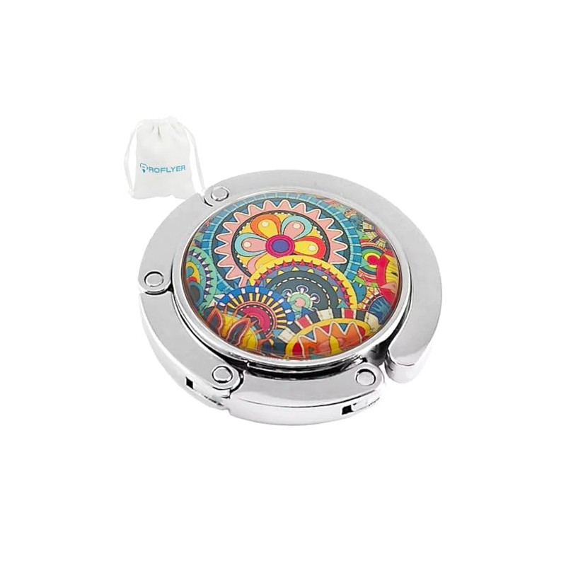 ROFLYER Cute Round Purse Hook - Foldable Handbag Hanger Safer