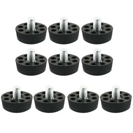 Sourcingmap Furniture Table Chair 8 Holes Base Leveling Foot M8 x 10mm Thread 10pcs Black