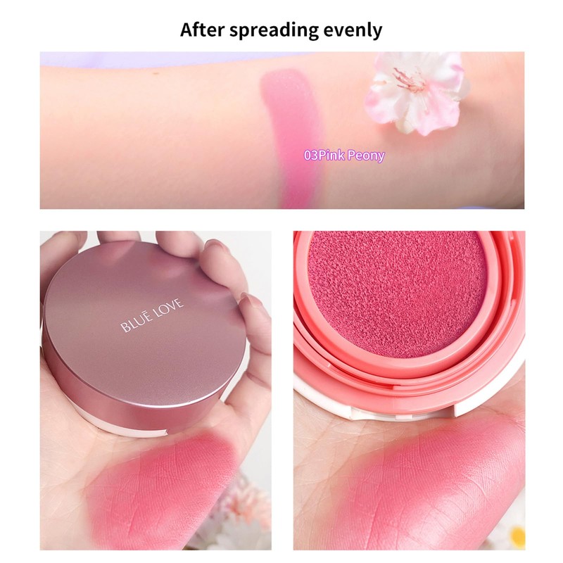 BLUE LOVE Cushion Liquid Blush - Silky Cheek Tint with