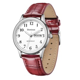 L LAVAREDO Men's Fashion Analog Quartz Watch Casual Business Waterproof Date Watch, 05-silver/white/brown