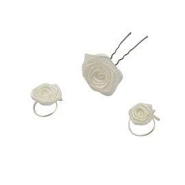 Girls Cream 13-Piece Set Roses Curlies Bridal Wedding