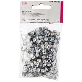 efco rund-Pailletten, Silber Hologramm, 6 mm, 40 g, 4000-piece