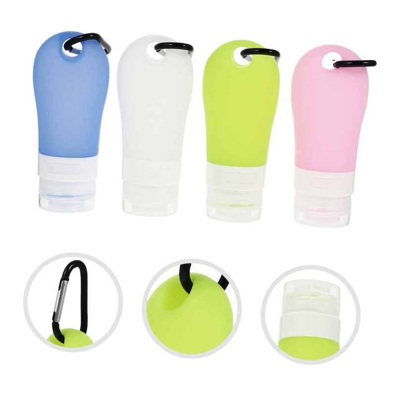 Baluue Travel Bottles Keychain Set 4pcs Reusable Empty Lotion Bottles