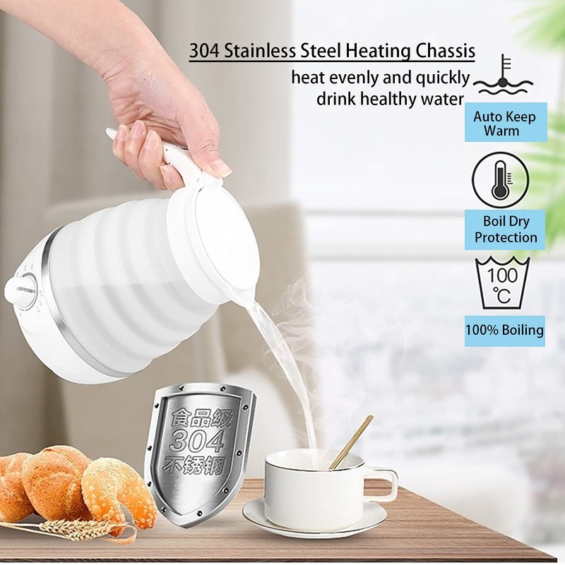RAREONES 0.6L Foldable Travel Kettle | Portable Electric Tea Kettle
