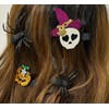 Halloween Spider Hair Clips Set, Glitter Skull Slides, Witch Hat,