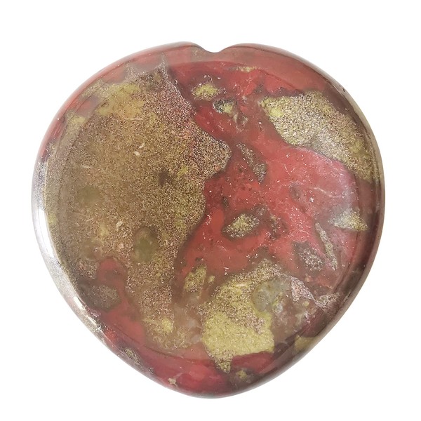 Lovionus89 Hand Carved Heart Shaped Polished Healing Crystal Thumb Stress Relief Pocket Stones Dragon Bloodstone