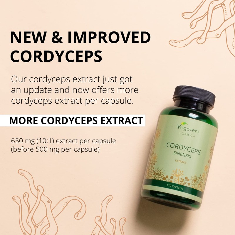 Cordyceps Sinensis Vegavero® | 650 mg (10:1) CS-4 Extract 40%