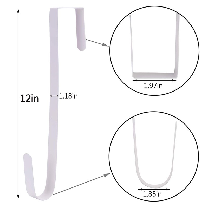 Sattiyrch 12" Wreath Hanger for Front Door,Metal Over The Door