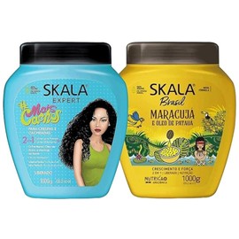 SKALA Hair Care Set: Expert Mais Cachos 2-in-1 Conditioning Treatment Cream + Brasil Passion Fruit & Pataua Oil - Nourish, Strengthen, and Transform Your Hair - Each Bottle 1000g/1kg - 35.27 Oz#
