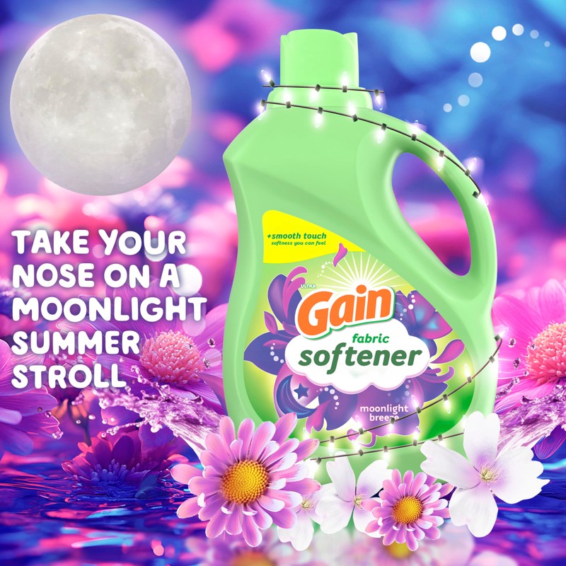 Gain Liquid Fabric Conditioner, Moonlight Breeze Fabric Softener, 190 loads,