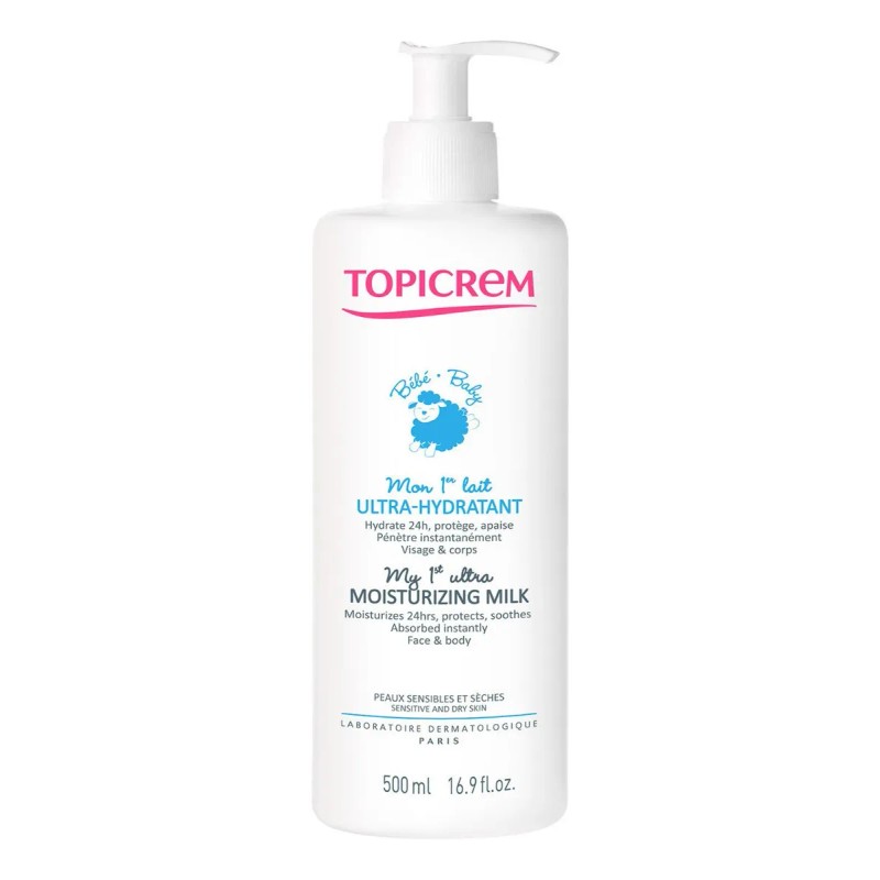 Crema Hidratante Bebé Topicrem 500ml Dosificador Piel Sensible y Seca