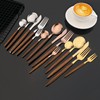 JASHII Wood Handle Flatware Set, 20 Pieces Stainless Steel Silverware