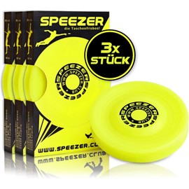 SPEEZER® Mini Frisbee Set of 3 - The Yellow Throwing Disc is the Outdoor Fun Sports Gadget - Small and Soft, the Frisbee Disc Fits in Any Pocket and is the Throwing Game for Children or Professionals