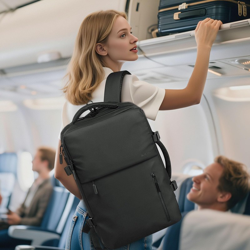 SUIKIHUM Lay Flat Carry on Travel Backpack, 30L Airline Approved,