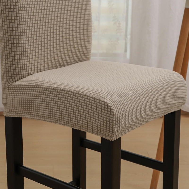 SPRINGRICO Bar Stool Covers Set of 4, Stretch Washable Barstool