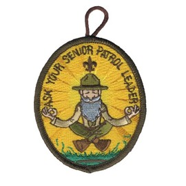 Ask Your Senior Patrol Leader Embroidered Patch with Meditating Scoutmaster - ClassB