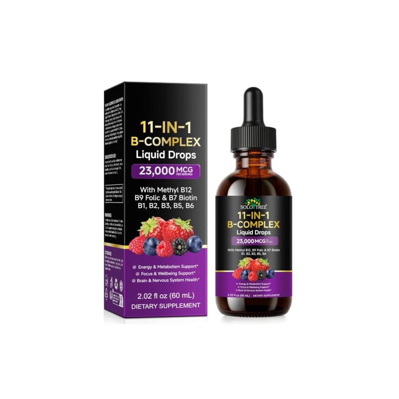 Vitamin B Complex Liquid Drops 60ml, 11 in 1 Vitamin